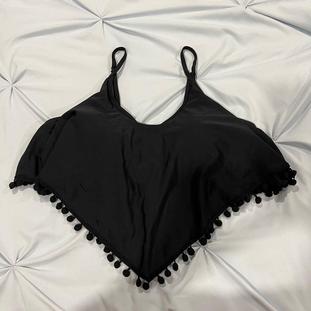 Women’s black bikini top, XL with adjustable straps